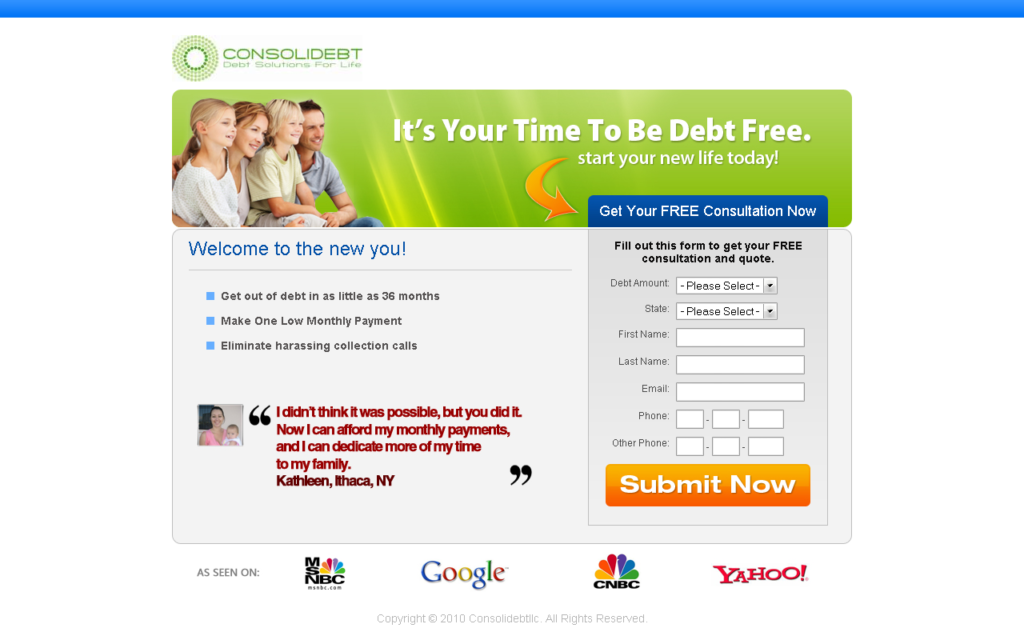 example of a landing page