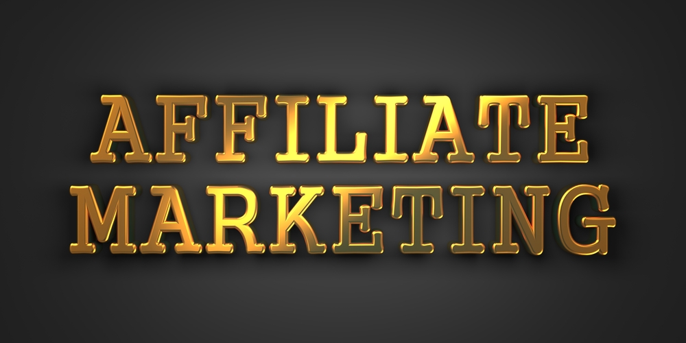 affiliate marketing in gold letters